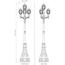 Z-Lite Davina 3 Light Outdoor Post Mounted Fixture Black
