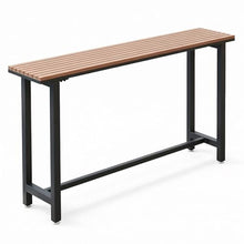 MISXEOE Outside Patio Bar Table Extra Long 47.2"-102.4", Outdoor Wood High Bar Table Counter Height Tables, Weather Resistant for Balcony, Pool, Garden, Backyard(Black 2,86.6"x15.7"x41.3")