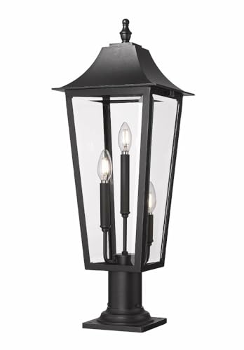 Z-Lite 5008PHBR-533PM Gannon 3 Light 29" Tall Post Light - Black