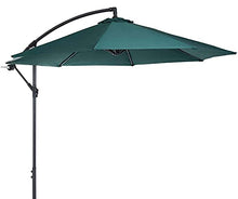 RWGOVLU Cantilever Parasol, 3M Outdoor Parasol, Hanging Umbrella, Sun Shade Umbrella Waterproof, Beach Parasol with Crank & Tilt, UV Protection, Base not Include, Green