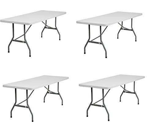 New Home Era Table – 4 x 6 ft Plastic Table for Picnics, Parties, Camping – Outdoor Non Folding Table with Carrying Handle – Rectangular Design – Lightweight and Durable