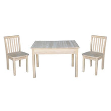 IC INTERNATIONAL CONCEPTS Table with 2 Mission Juvenile Chairs, Rich Mocha