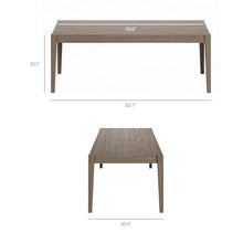 Modway Northlake Teak Wood 9-Piece Outdoor Dining Set in Weathered Gray Pebble – 83 Inch Backyard Patio Dining Table with 8 Armchairs