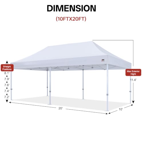 ABCCANOPY 10X20 Heavy Duty Hexagon Commercial Canopy Tent White