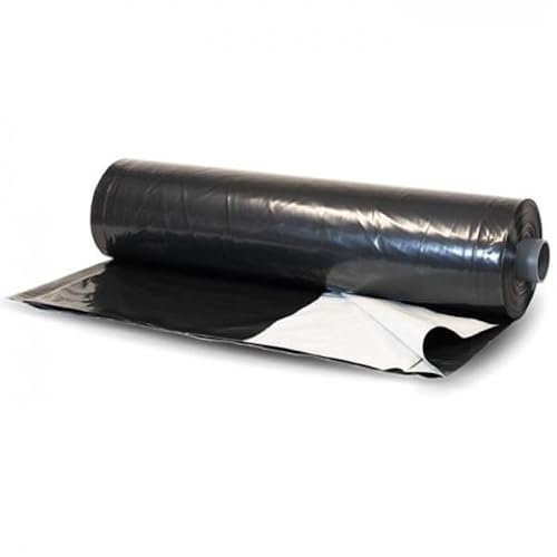 Farm Plastic Supply - Poly Mulch Black/White Plastic Sheeting - Poly Mulch, Mulch, Black/White Plastic Sheeting, Poly Mulch Sheeting, Mulch, Poly Mulch (1 mil - 4' x 4000')