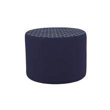 FDP 24" Round Oversized Outdoor Ottoman Featuring Sunbrella Two-Tone - Weather-Resistant, Fade-Resistant, Fully Assembled Patio Furniture for Backyard or Poolside Seating, 18" H - Indigo/Navy