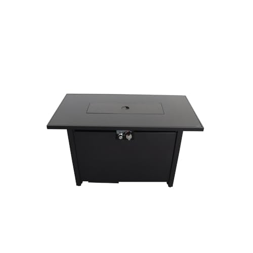 Outdoor Fire Pit Table with Steel Construction and Lid for Patio Use