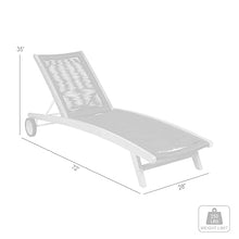 Armen Living Chateau Outdoor Patio Adjustable Chaise Lounge Chair Charcoal Rope and Eucalyptus
