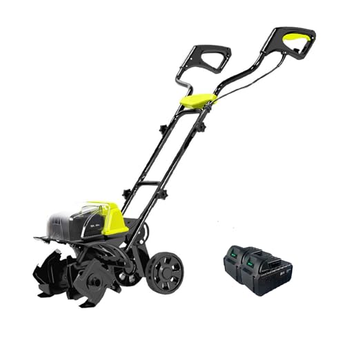 Cordless Tiller, Garden Rotary Tiller, Electric Tiller with Double Safety Switch, Suitable for Orchard Vegetables