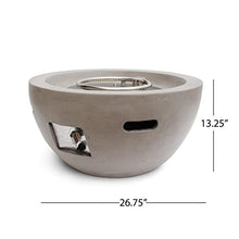 Christopher Knight Home Erato Outdoor 40,000 BTU Fire Pit Bowl (No Tank Holder) - Lightweight Concrete - Light Gray