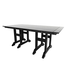 WO Outdoor Adirondack Dining Chair Table 7 PCS Set Retro Aesthetic Furniture for Outside Restaurant Dining, Home, Balcony, Terrace, Lawn, Pool, Deck, Garden (Black)