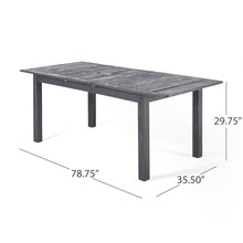 Christopher Knight Home Elmar Outdoor 9 Piece Wood and Wicker Dining Set Sandblasted Dark Gray + Gray
