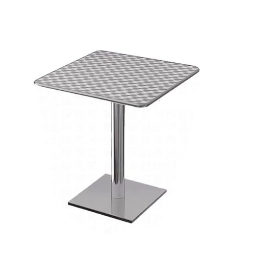 JOSOGO Stainless Steel Workbench Foldable Kitchen Work Table,Outdoor Dining Set, Silver Anodized Aluminum, Stackable Chairs, Weather-Resistant, for Garden, Patio, Balcony(B60CM)