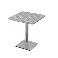 JOSOGO Stainless Steel Workbench Foldable Kitchen Work Table,Outdoor Dining Set, Silver Anodized Aluminum, Stackable Chairs, Weather-Resistant, for Garden, Patio, Balcony(B70CM)