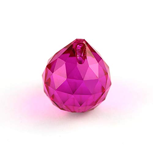 15mm/20mm/30mm/40mm Suncatcher Glass Hanging Crystal Faceted Balls Christmas Balls Glass Chandelier Accessories Parts - (Color: Rose/Size: 30mm 102pcs)