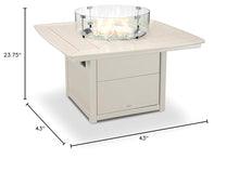 POLYWOOD® Nautical 42" Fire Pit Table in Sand