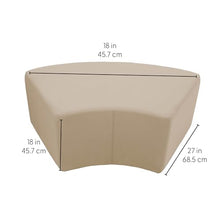 FDP 24" x 48" S-Curve Oversized Outdoor Ottoman Featuring Sunbrella Fabric - Weather-Resistant, Fade-Resistant, Assembled Patio Furniture for Backyard, Poolside Seating, 18" H - Spectrum Sand