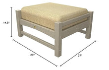 Trex Outdoor Furniture Rockport Club Sand Castle Ottoman with Sesame Sunbrella Cushion
