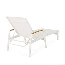Teresa Outdoor Aluminum Chaise Lounge with Mesh Seating (Set of 4), White