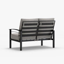 Winston Stanford Cushion Outdoor Loveseat with Left Arm Textured Pewter