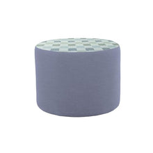 FDP 24" Round Oversized Outdoor Ottoman Featuring Sunbrella Two-Tone - Weather-Resistant, Fade-Resistant, Fully Assembled Patio Furniture for Backyard or Poolside Seating, 18" H - Mist/Haze