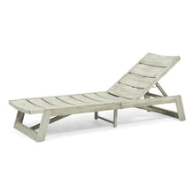 Noble House Maki Outdoor Acacia Wood Chaise Lounge Set of 4 Gray Wash