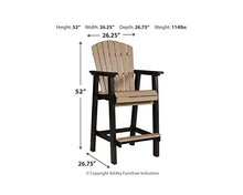 Signature Design by Ashley Fairen Trail 30" HDPE Outdoor Barstool 2 Count Black & Brown