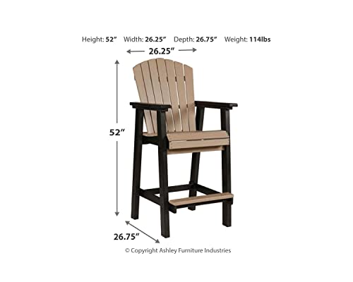 Signature Design by Ashley Fairen Trail 30" HDPE Outdoor Barstool 2 Count Black & Brown
