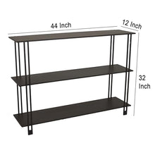 Benjara Bush Plant Display Stand- Modern 3 Tier Brown Metal Finish- 32 Inch