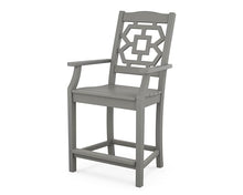 Martha Stewart by POLYWOOD® Chinoiserie 3-Piece Farmhouse Bistro Counter Set in Slate Grey