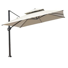 LOERSS Large Cantilever Umbrella,Outdoor Rectangle Umbrella,Heavy Duty Sun Umbrella,Windproof Offset Umbrella,Patio Umbrella,for Garden Deck Pool Patio(3m/9.8ft,米白)