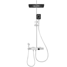POLGDW Shower,Intelligence Number Constant Temperature Bathing Floral Dress,Swivelable Switable Screen,Warm Control Display Screen (White Cold)