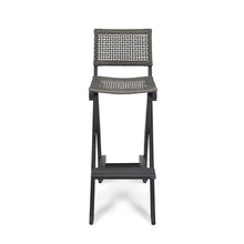Christopher Knight Home Polaris Outdoor Acacia Wood and Wicker 5 Piece Rectangular Bar Set, 15 "W x 22 "D x 41.75 "H, Dark Gray + Brown