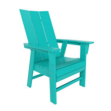 WO Outdoor Adirondack Dining Chair Square Table 5 PCS Set Retro Aesthetic Curveback for Outside Restaurant Dining, Resort, Hotel, Home, Balcony, Terrace, Lawn, Pool, Deck, Garden (Turquoise)