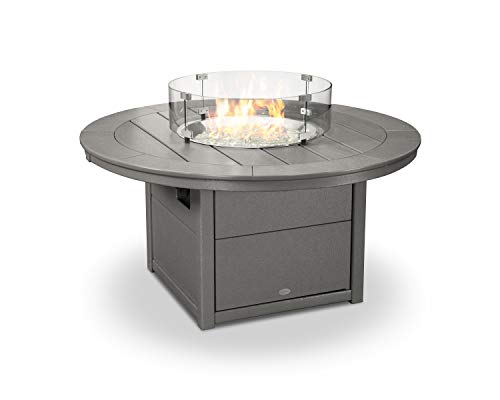 POLYWOOD® Round 48" Fire Pit Table in Slate Grey