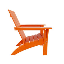 WestinTrends 8-Piece Modern Poly Folding Adirondack Chair Set Orange