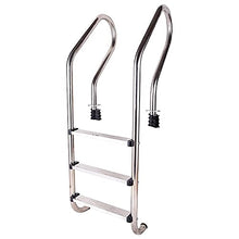 Pool Rail Pool Railing 304 Stainless Steel Pool Ladder Swimming Pool Handrail with 3 Non-Slip Pedal for 0.9-1.2m Inground Pool/Silver / 1.2mm (Silver 1mm) (Silver 1.2mm)