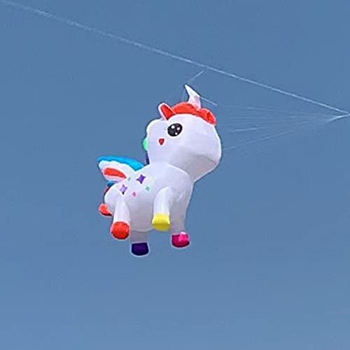 TiffyDance 196in 3D Soft Inflatable Horse Kite for Adults White
