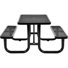 Global Industrial 4 L Rectangular Picnic Table, Expanded Metal, Black