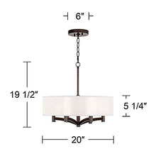 Interweave Patina Ava 6-Light Bronze Pendant Chandelier with Print Shade