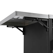 QUGURLID Versatile Outdoor Cabinet with Folding & Expandable Work Surfaces, Ample Storage Space, and Lockable Wheels