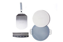 Mont Alpi Premium 70" W Stainless Steel Outdoor Kitchen Island with Refrigerator + 32" W 4-Burner BBQ Gas Grill + Universal Flat Top Griddle + Pizza Peel + Cleaning Brush + Spatula + Cutter + Scraper