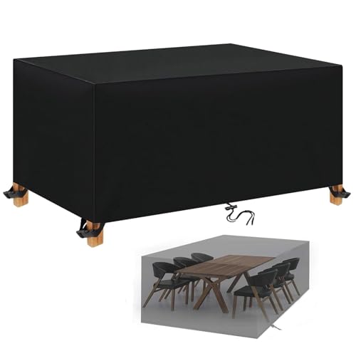 JIANSMZ Waterproof Outdoor Garden Furniture Cover 320x300x75cm Heavy Duty 600D Oxford Fabric Weatherproof and Protects Patio Table from Elements