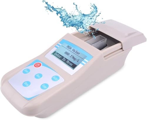 Water Quality Tester, Digital Residual Chlorine Detector with HD Display Screen, 0-5mg/L Measuring Range, 10 Data Storage, for Waterworks, Swimming Pool, Household Water.