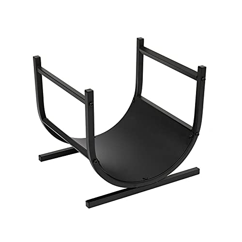 EliteBloom Outdoor Firewood Rack Set for Heavy Duty Steel Storage Indoor & Outdoor Fireplace Log Holder with Tools Black Metal Wood Storage Stand,