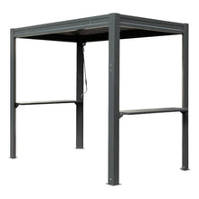 Louvered Grill Pergola with Adjustable Roof and Built-in Gutter, Metal Outdoor Shelter for Patio Backyard Deck