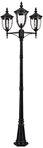 John Timberland Bellagio Outdoor Post Light 3-Light Texturized Black