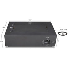Afuera Living Contemporary Large Steel Propane Fire Table, Slate Finish, 50,000 BTU Burner, Includes Conversion Kit, Lid, Lava Rock, Protective Cover, Powder-Coated Outdoor Fire Pit for Patio