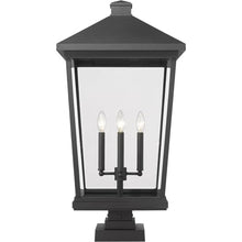Z-Lite 4 Light Outdoor Pier Mounted Fixture 568PHXXLS-SQPM-BK