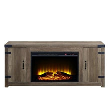 Acme Tobias Fireplace in Rustic Oak Finish